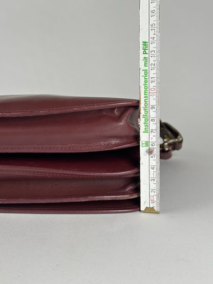 Vintage Cartier leather shoulder bag burgundy