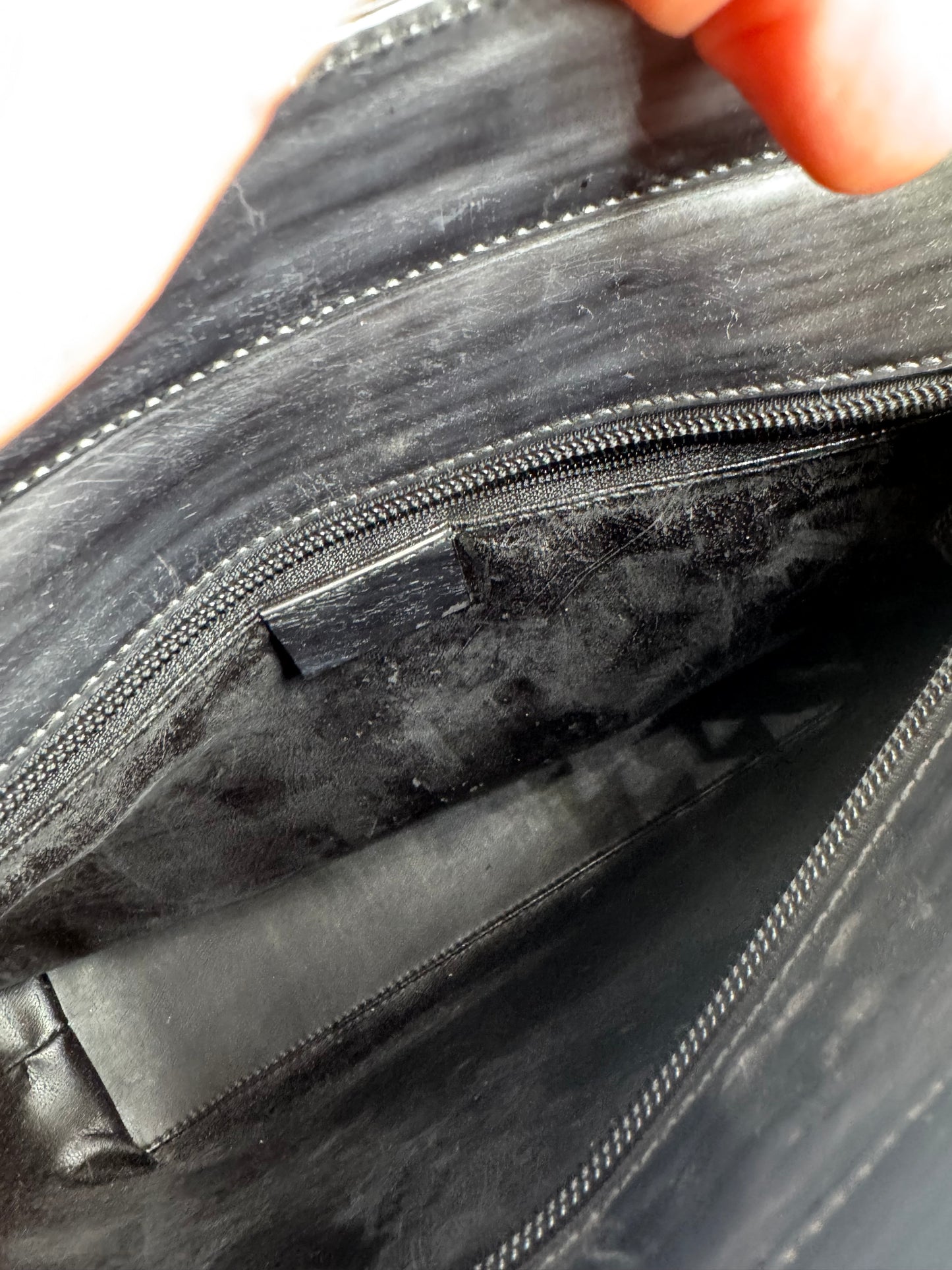 Vintage Gucci Patent Leather Bag black silver