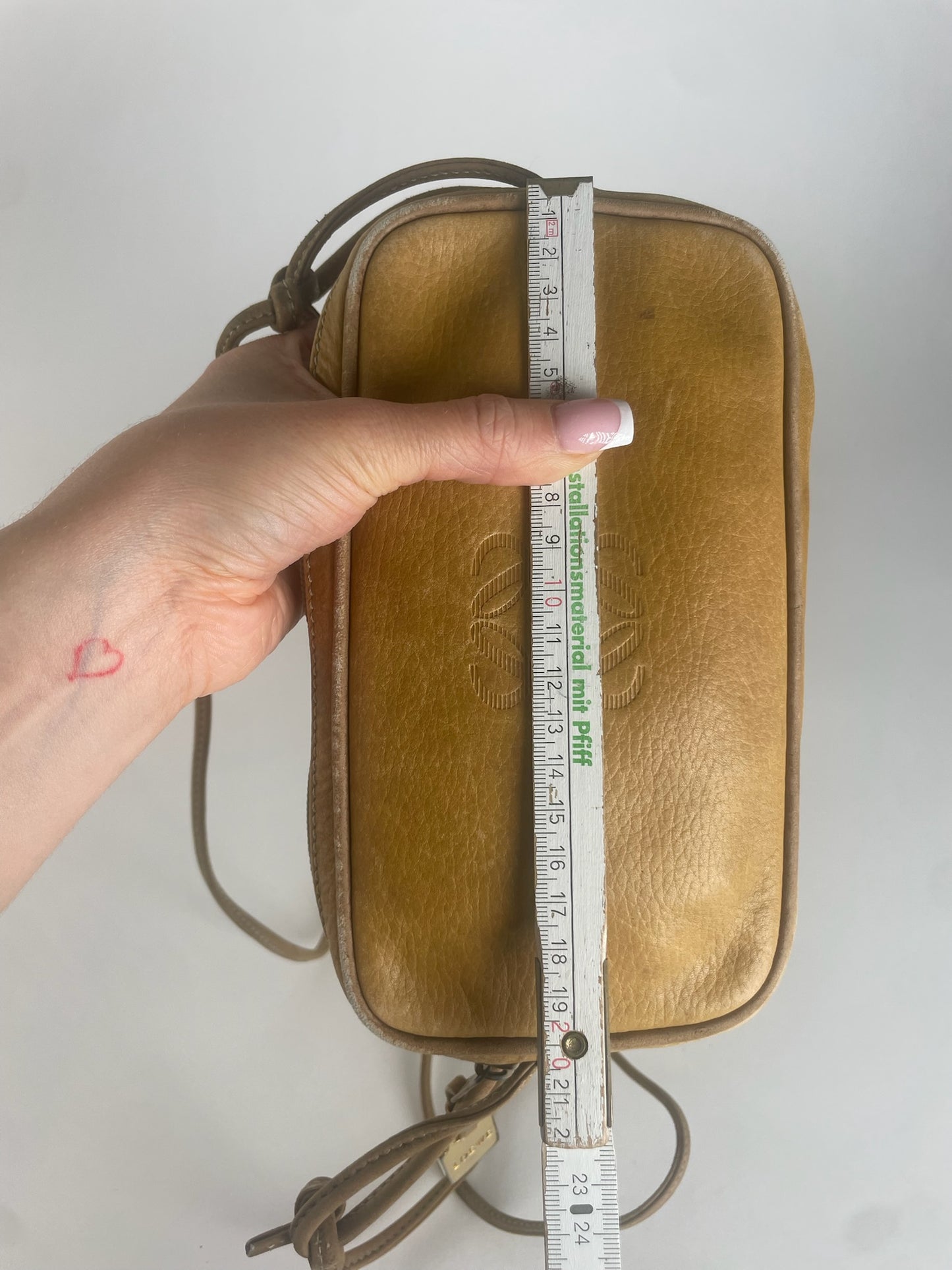 Vintage Loewe Madrid Anagram Leather Shoulder Bag Yellow