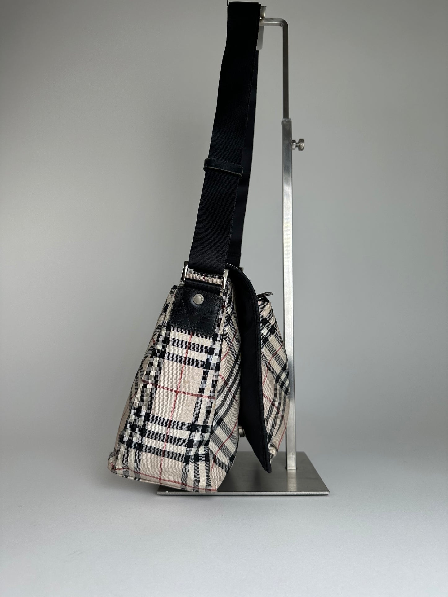 Vintage Burberry Nova Check Crossbody Bag Beige
