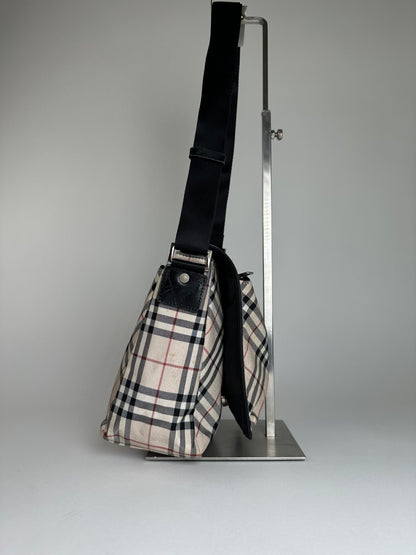 Vintage Burberry Nova Check Crossbody Bag Beige