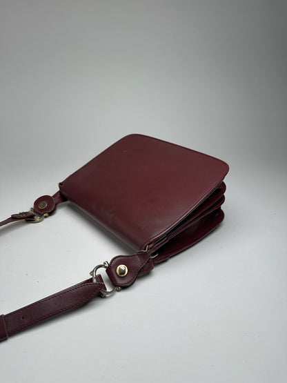 Vintage Cartier leather shoulder bag burgundy