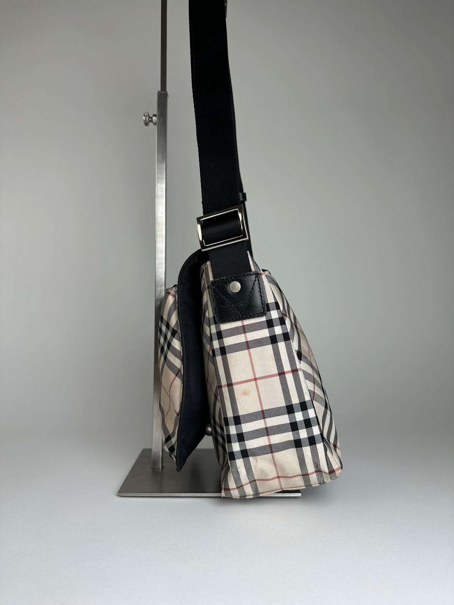 Vintage Burberry Nova Check Crossbody Bag Beige