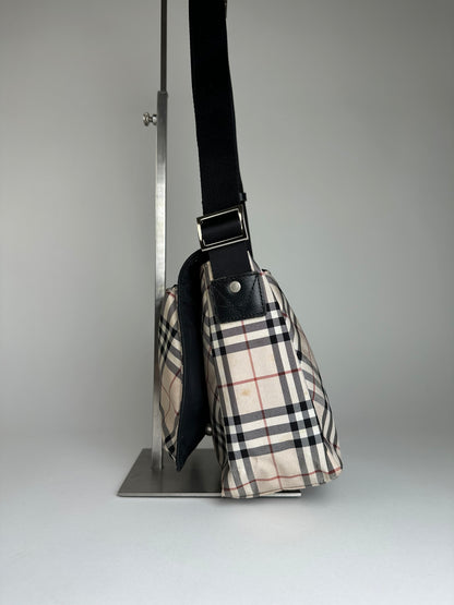 Vintage Burberry Nova Check Crossbody Bag Beige