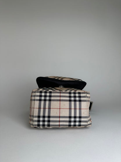 Vintage Burberry Nova Check Crossbody Bag Beige