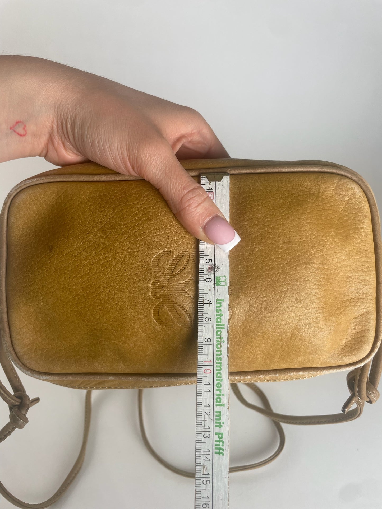 Vintage Loewe Madrid Anagram Leather Shoulder Bag Yellow