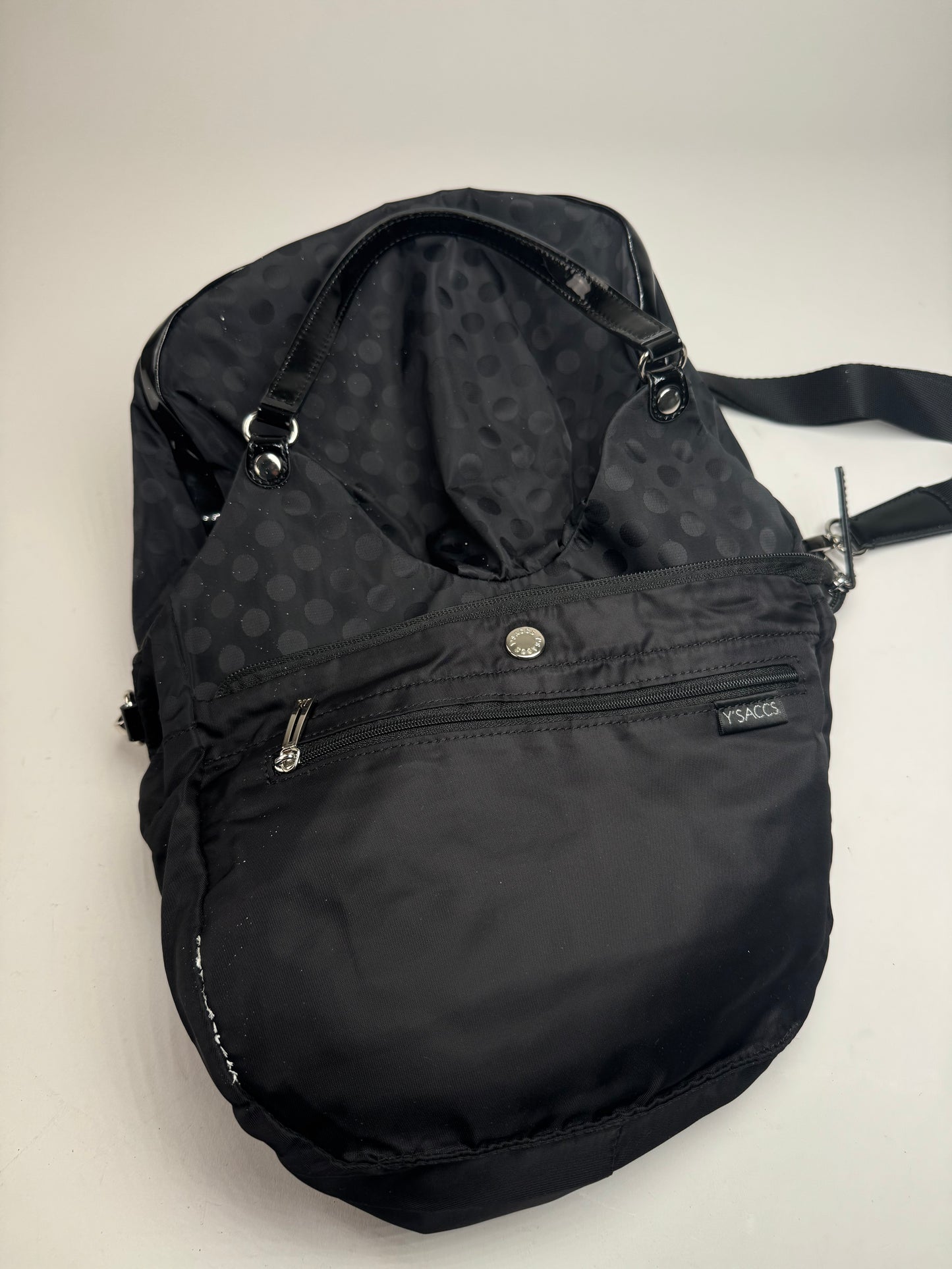 Vintage Yohji Yamamoto Y-Saccs Polkadot polyester Handbag Black