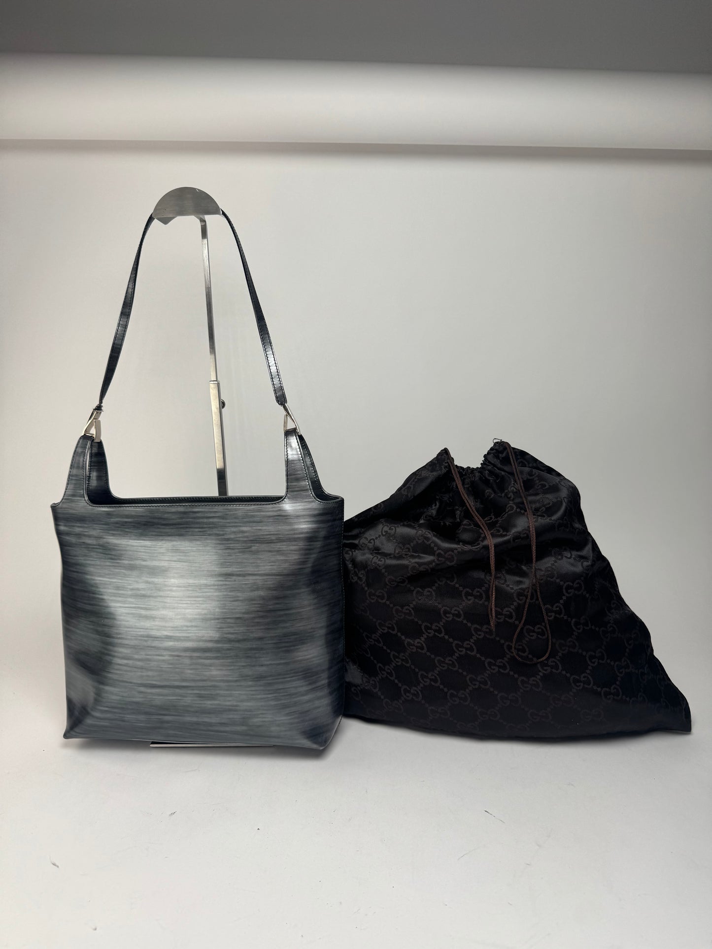 Vintage Gucci Patent Leather Bag black silver