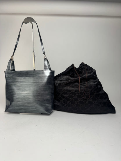 Vintage Gucci Patent Leather Bag black silver