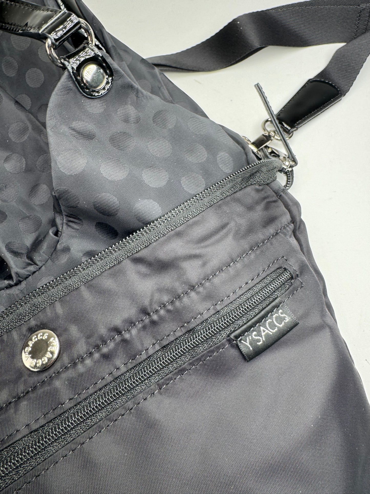 Vintage Yohji Yamamoto Y-Saccs Polkadot polyester Handbag Black