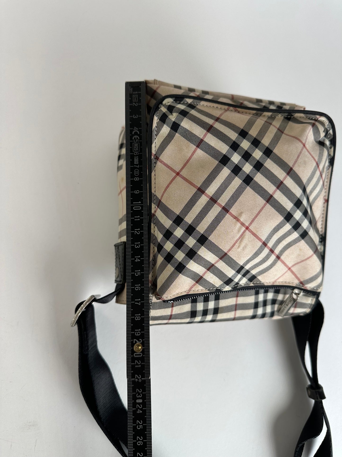 Vintage Burberry Nova Check Crossbody Bag Beige