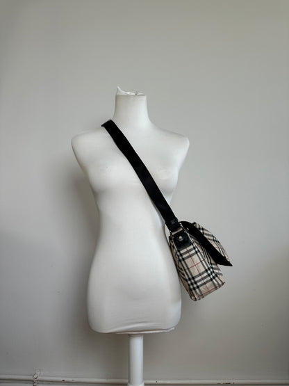 Vintage Burberry Nova Check Crossbody Bag Beige
