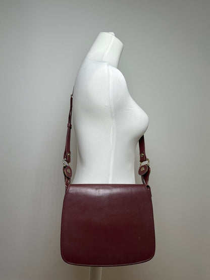 Vintage Cartier leather shoulder bag burgundy