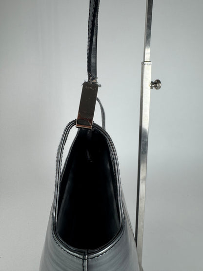 Vintage Gucci Patent Leather Bag black silver