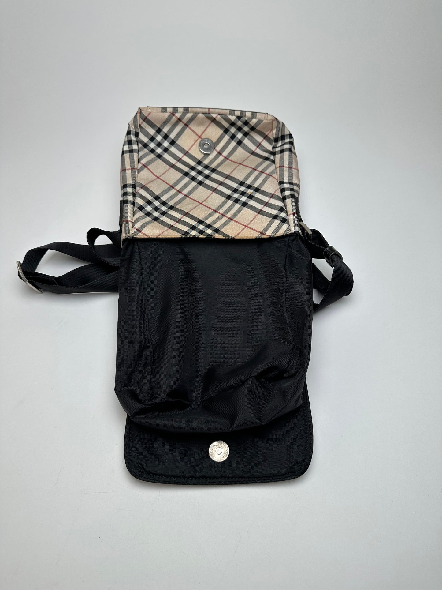 Vintage Burberry Nova Check Crossbody Bag Beige
