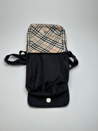 Vintage Burberry Nova Check Crossbody Bag Beige