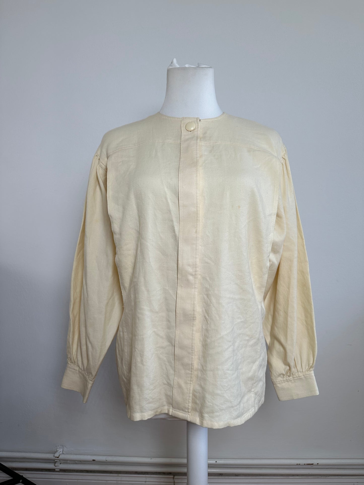Vintage Dior Wool Cotton Blouse Cream S