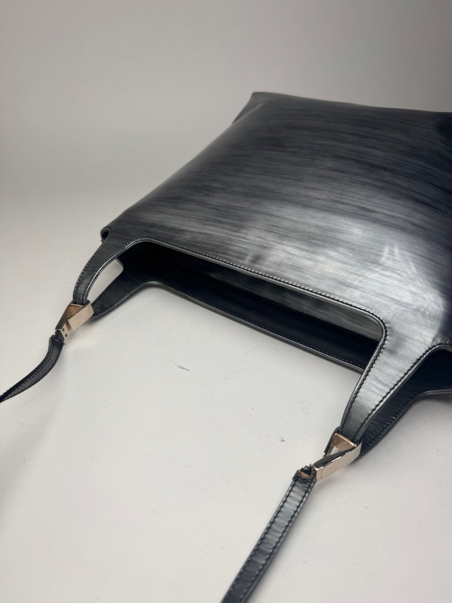 Vintage Gucci Patent Leather Bag black silver