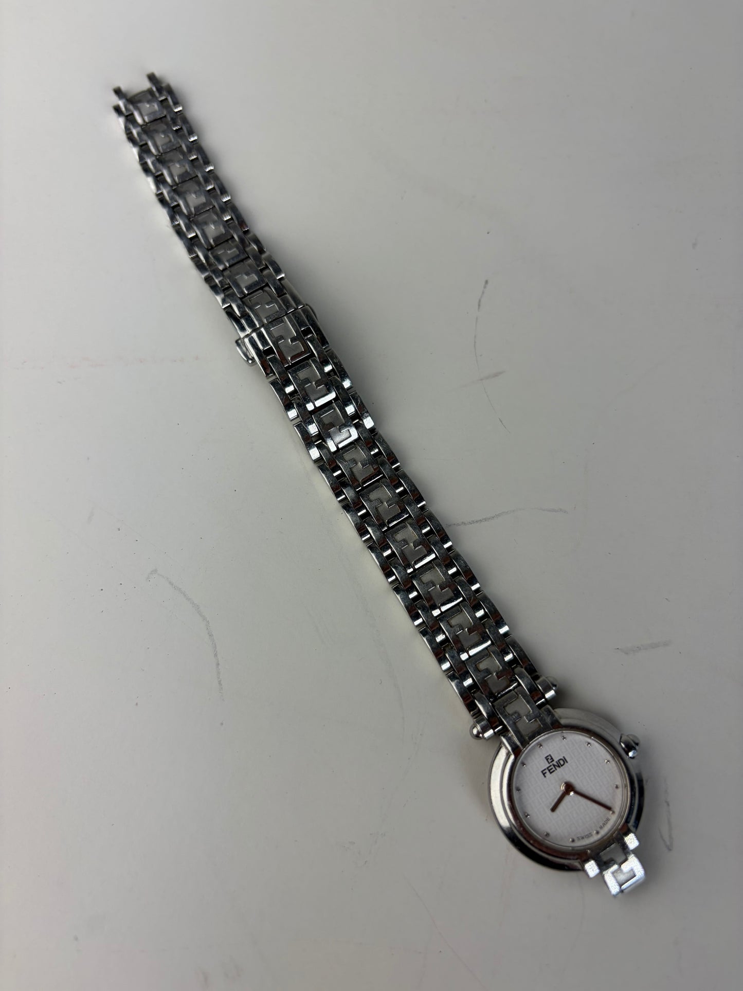 Vintage Fendi Stainless Steel Bracelet Watch Silver
