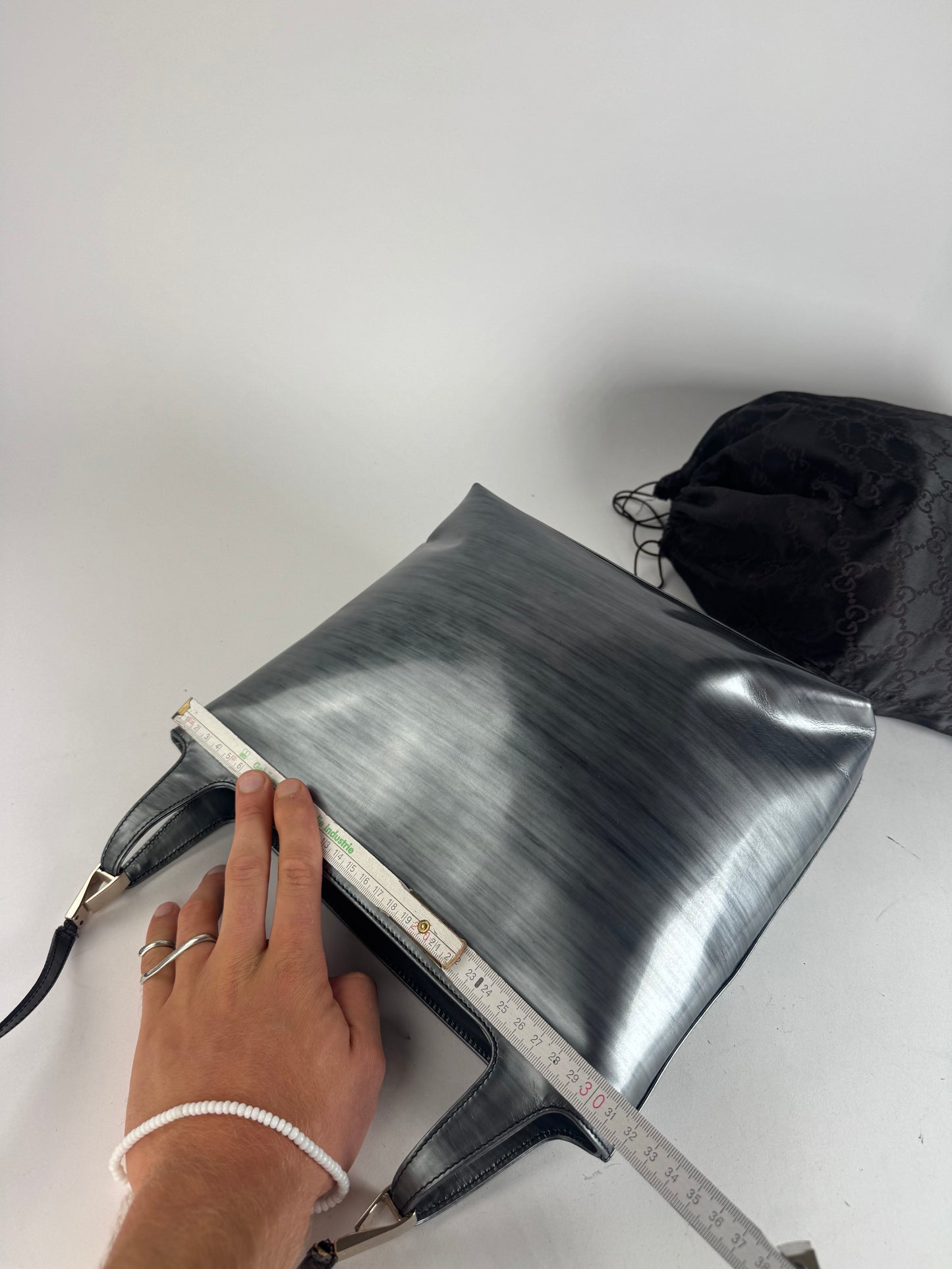 Vintage Gucci Patent Leather Bag black silver