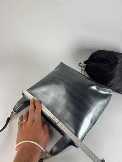 Vintage Gucci Patent Leather Bag black silver