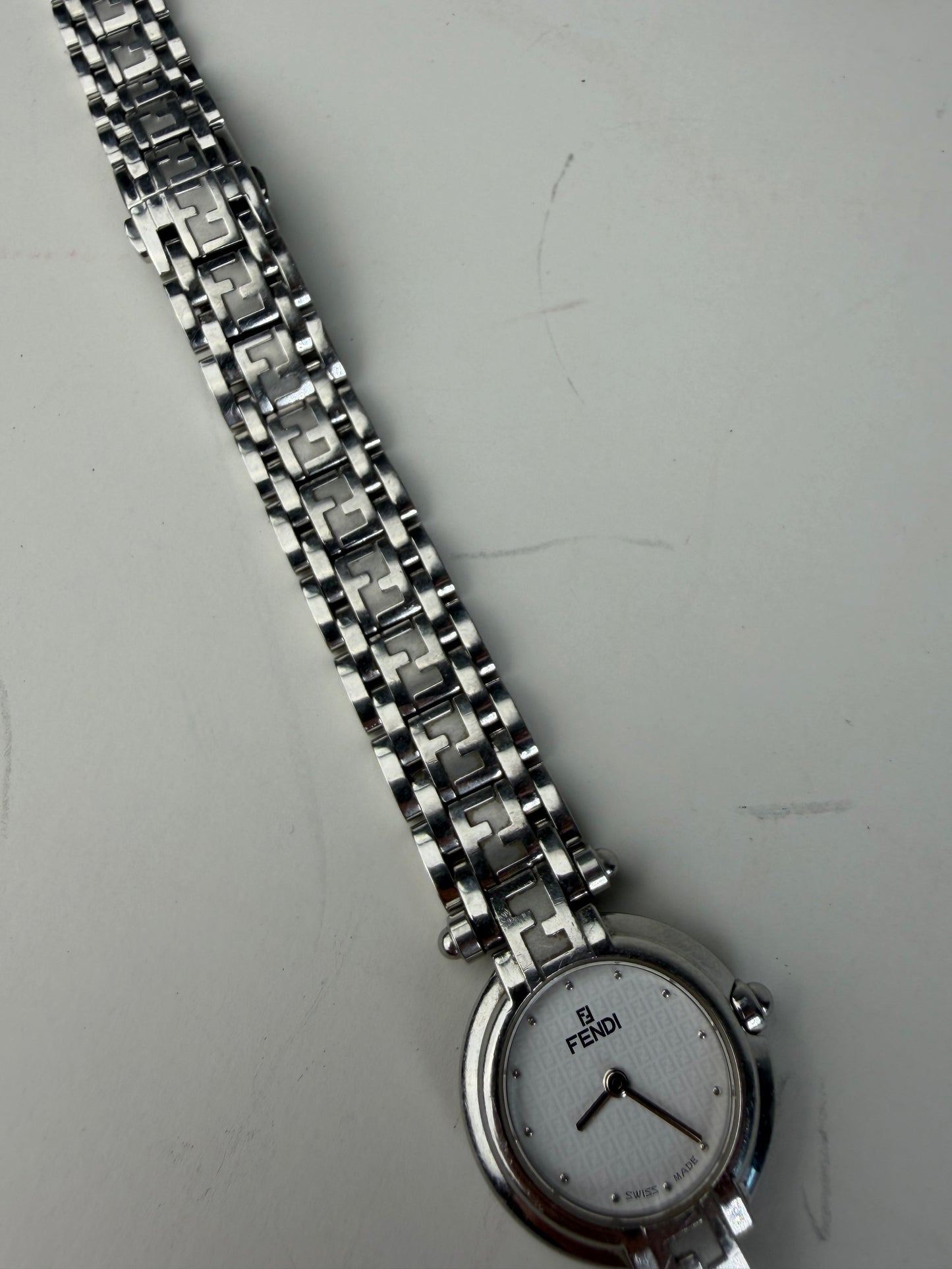 Vintage Fendi Stainless Steel Bracelet Watch Silver