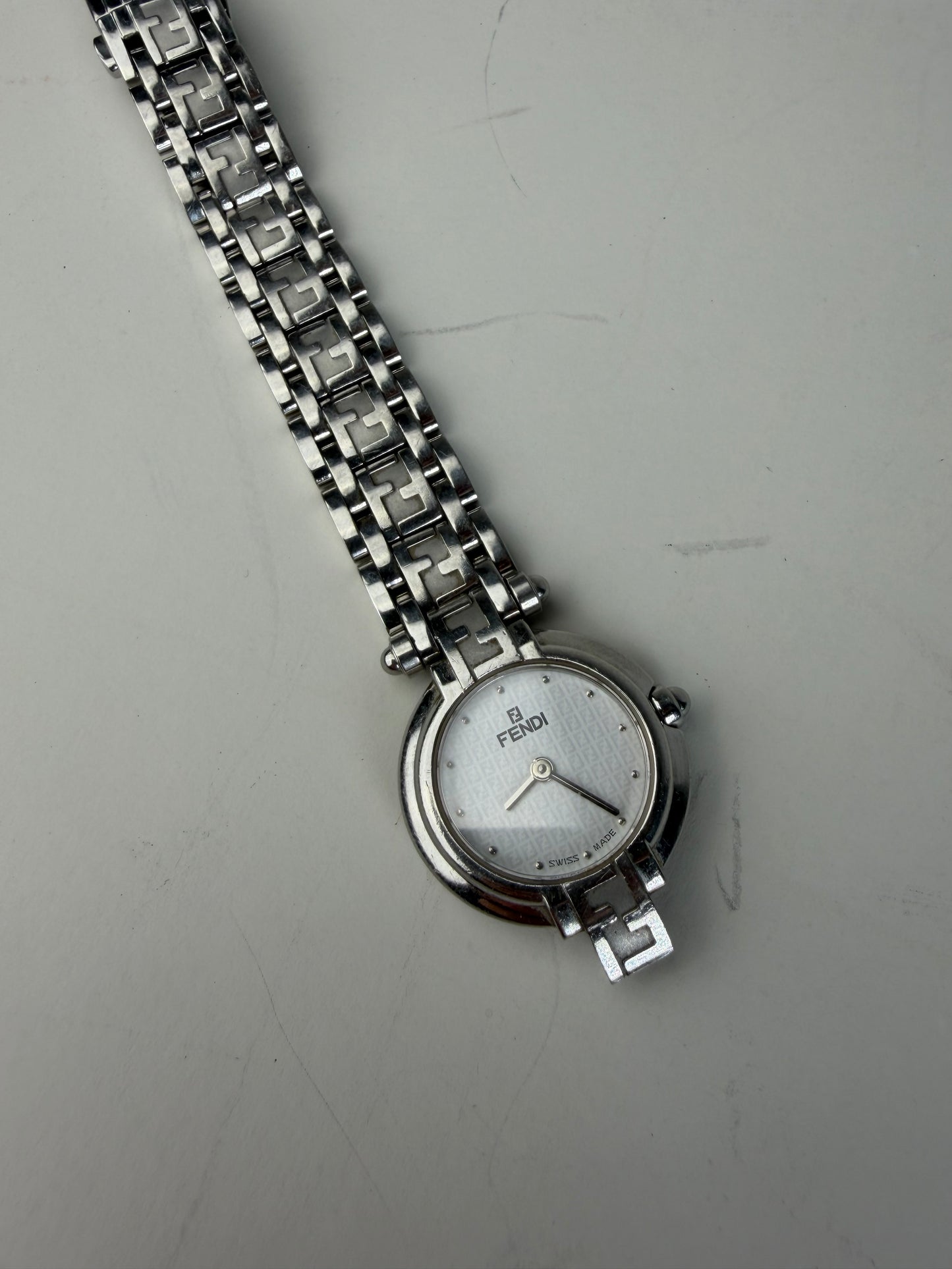 Vintage Fendi Stainless Steel Bracelet Watch Silver