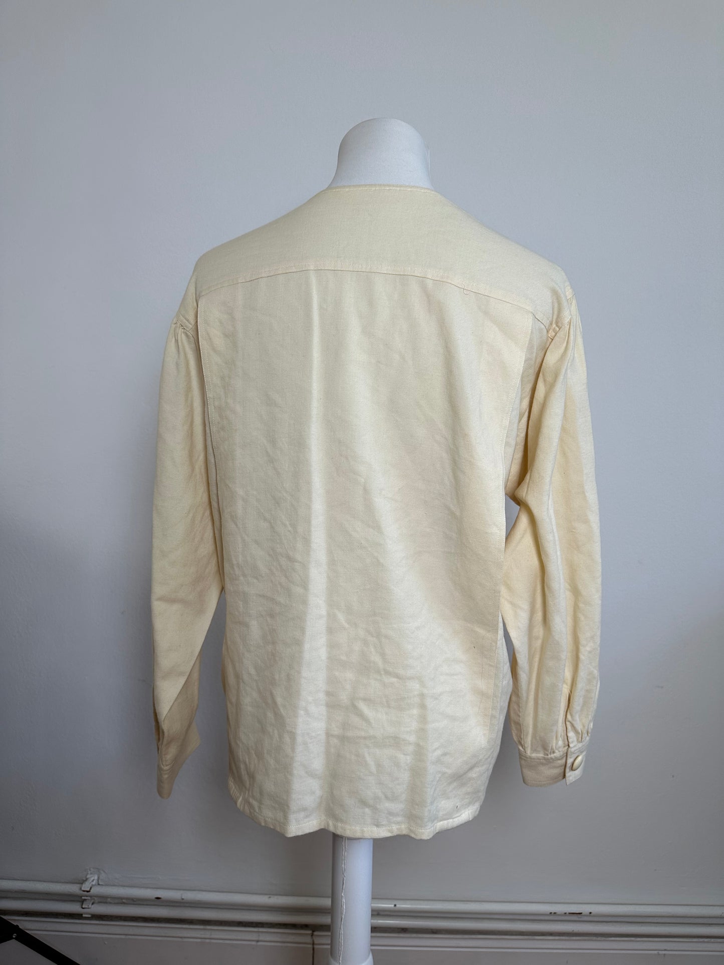Vintage Dior Wool Cotton Blouse Cream S