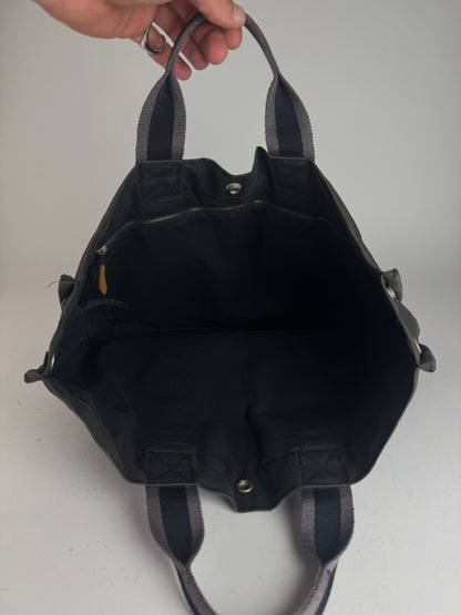 Vintage Hermes Canvas Tote Bag black Grey