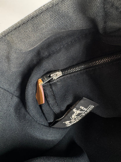 Vintage Hermes Canvas Tote Bag black Grey