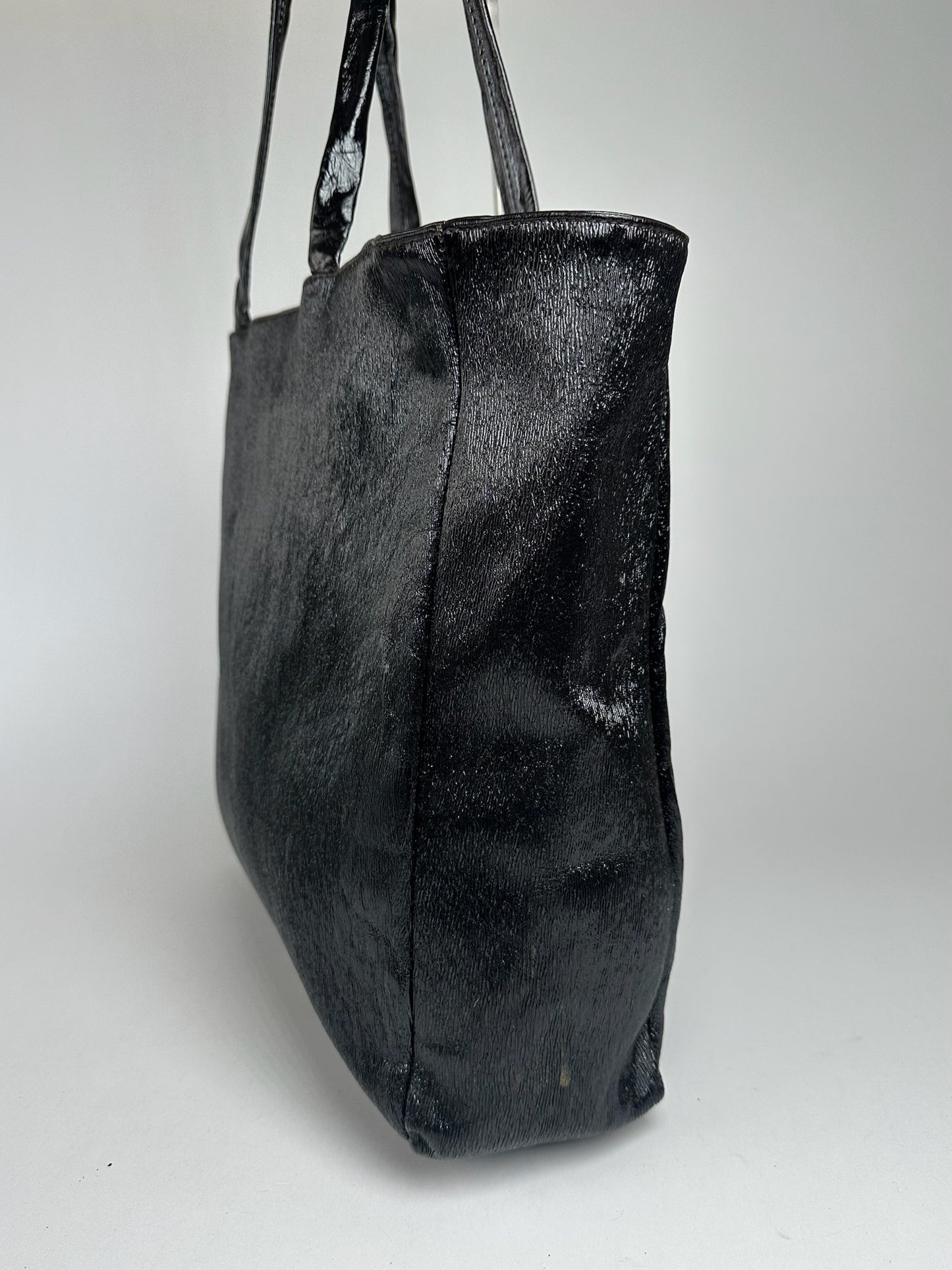 Vintage Bottega Veneta Leather Shopper black