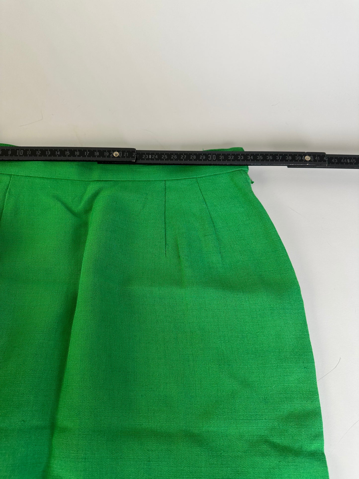 Vintage Dior Linen Blend Skirt Green Gold Buttons