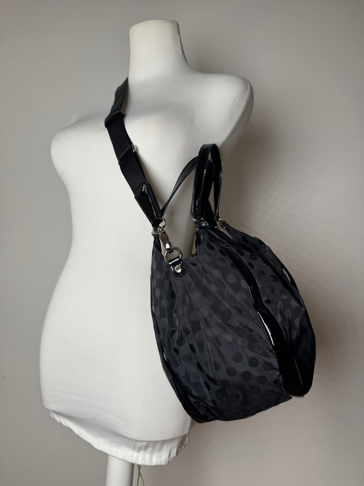 Vintage Yohji Yamamoto Y-Saccs Polkadot polyester Handbag Black