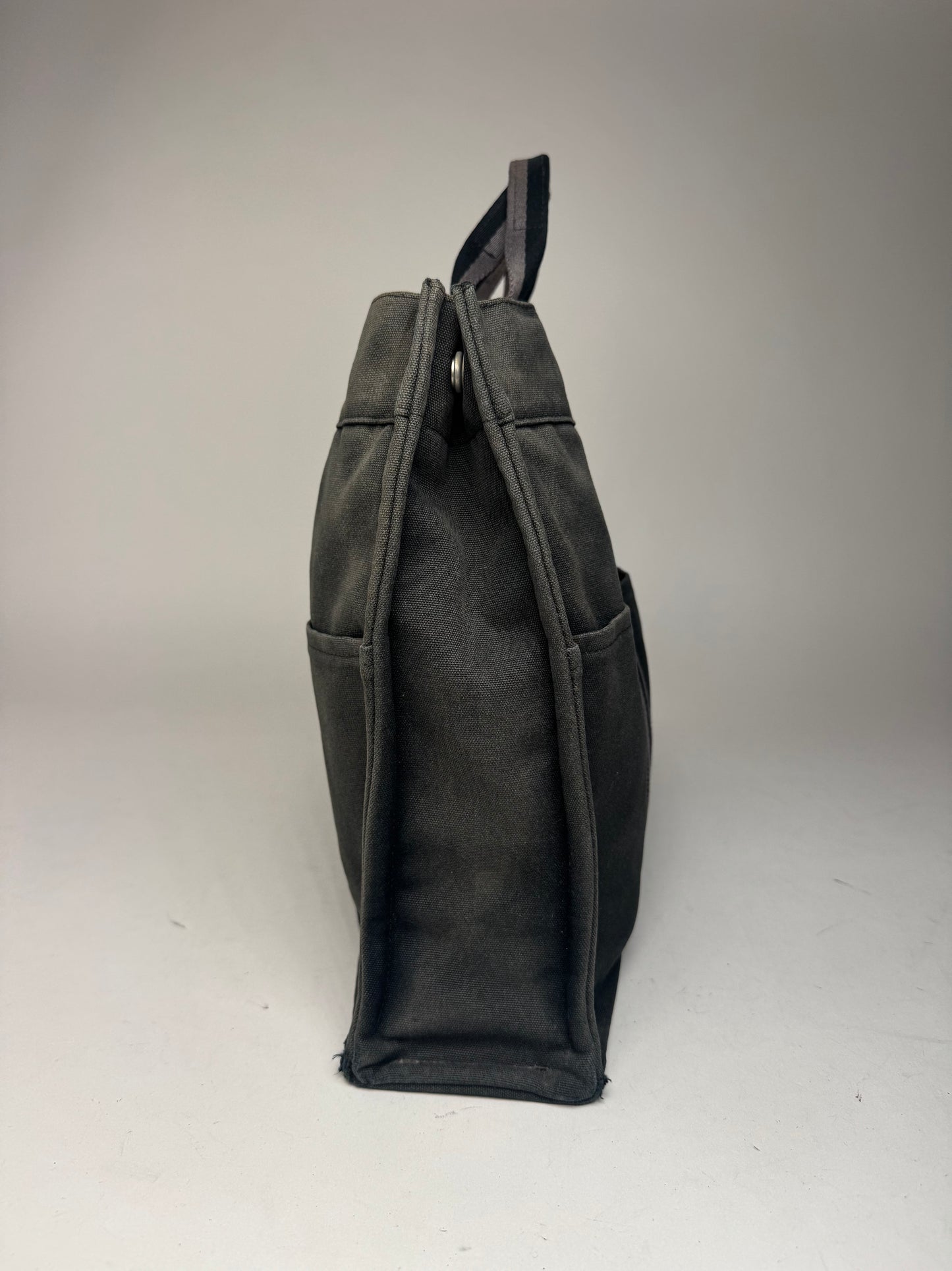 Vintage Hermes Canvas Tote Bag black Grey