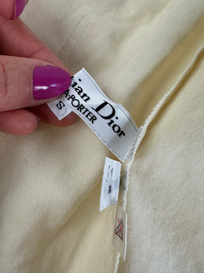 Vintage Dior Wool Cotton Blouse Cream S
