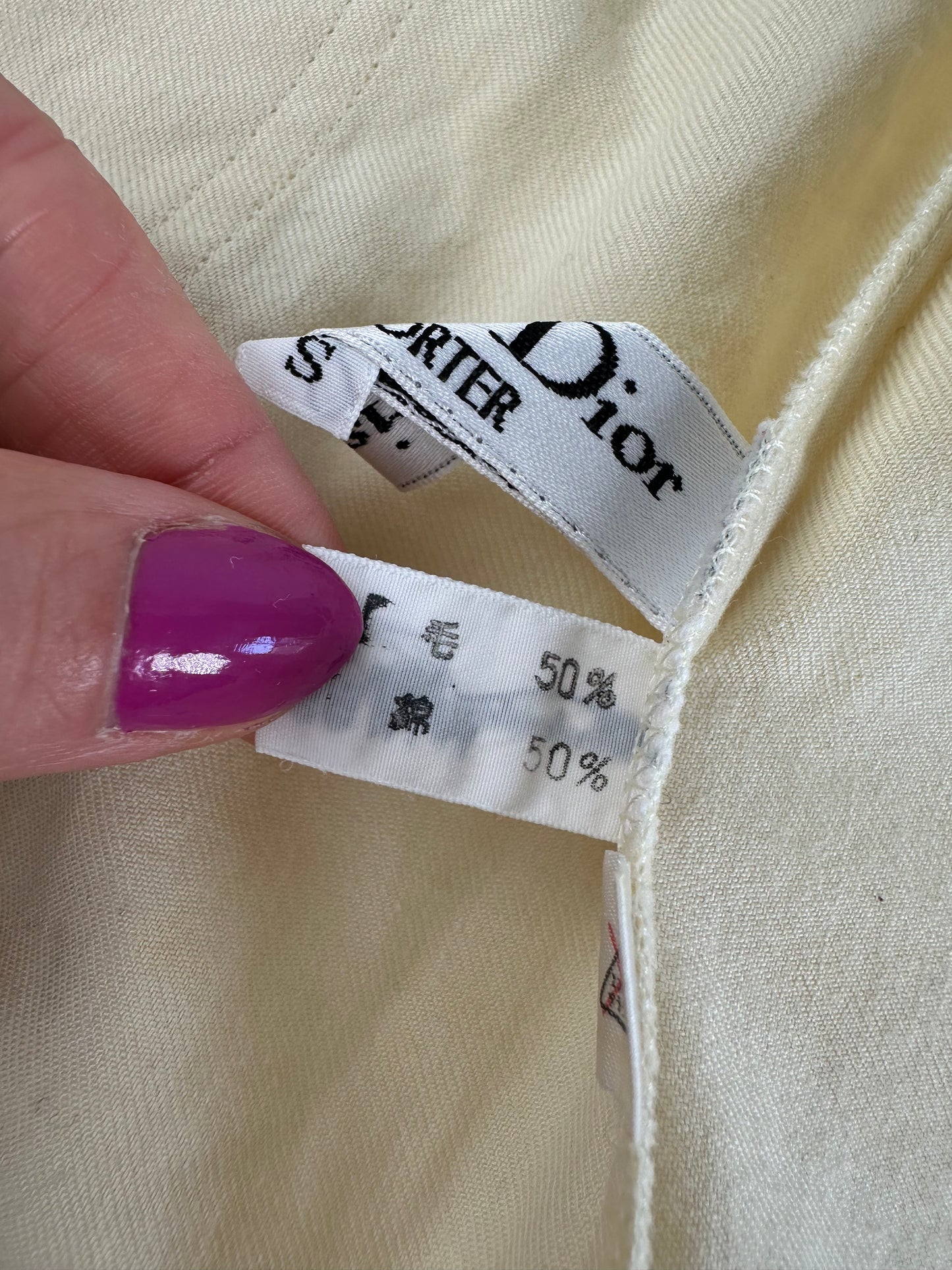 Vintage Dior Wool Cotton Blouse Cream S