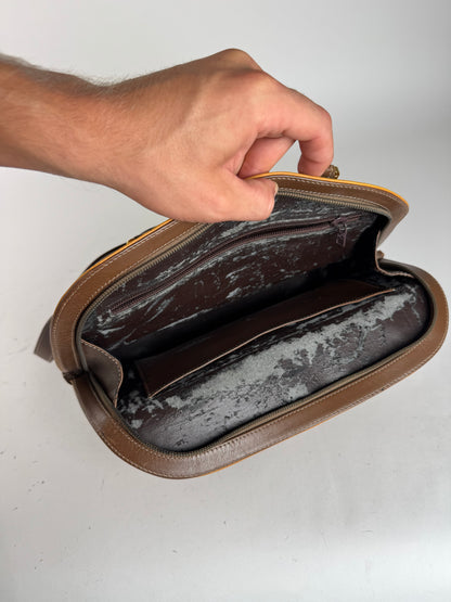 Sac vintage en cuir Loewe 2 voies orange marron