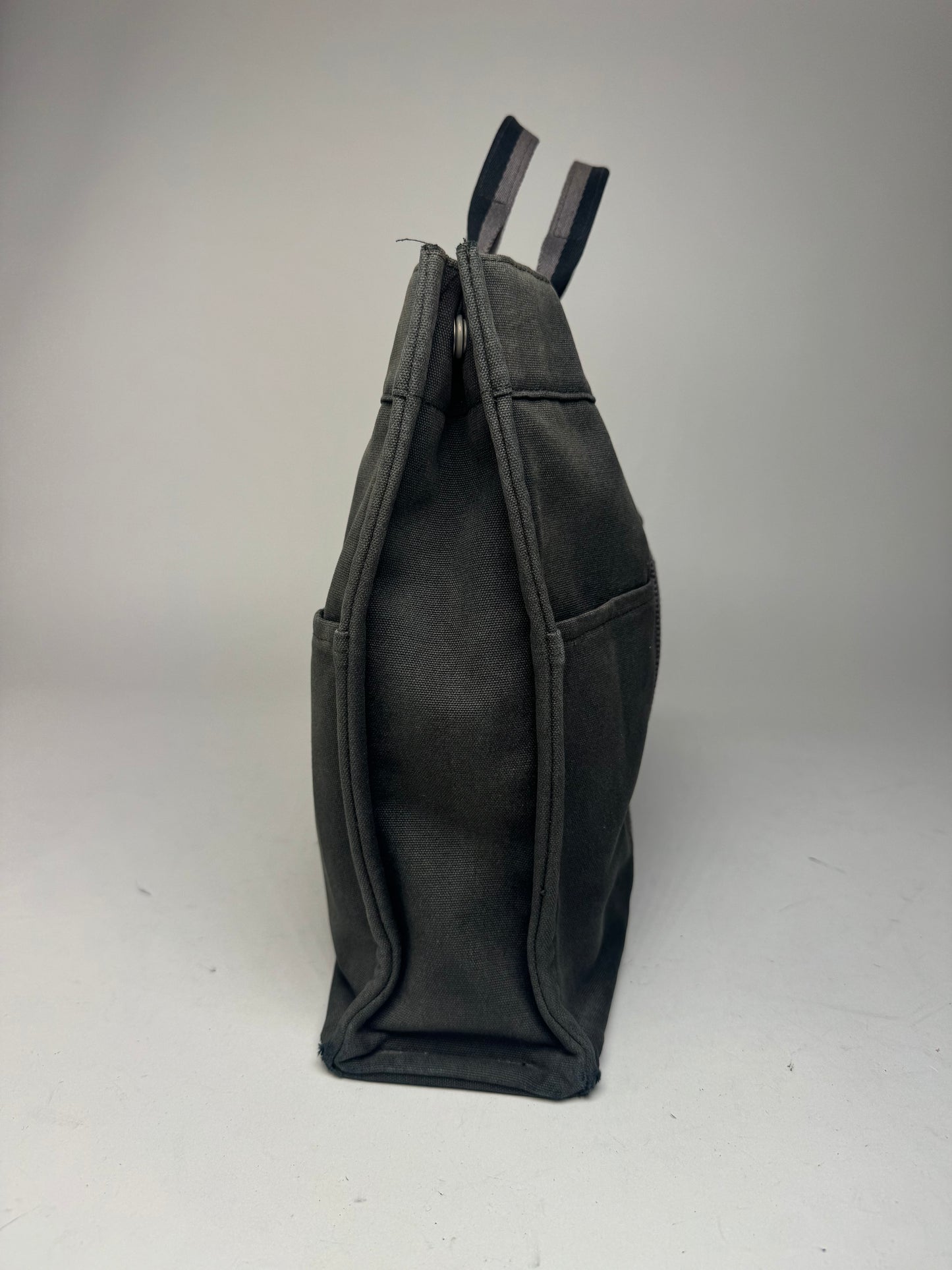 Vintage Hermes Canvas Tote Bag black Grey