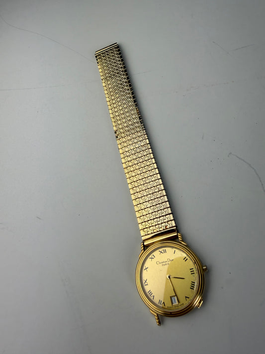 Vintage Dior Gold Mesh Bracelet Watch Gold-Tone