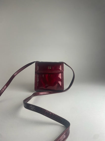 Vintage Loewe Madrid Patent Leather Crossbody Bag Purple
