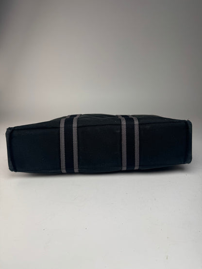 Vintage Hermes Canvas Tote Bag black Grey