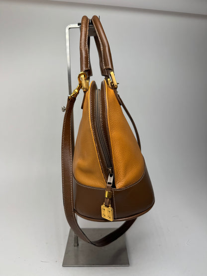 Sac vintage en cuir Loewe 2 voies orange marron