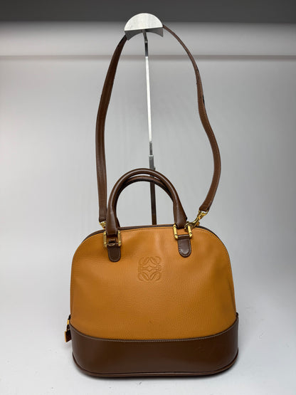 Sac vintage en cuir Loewe 2 voies orange marron