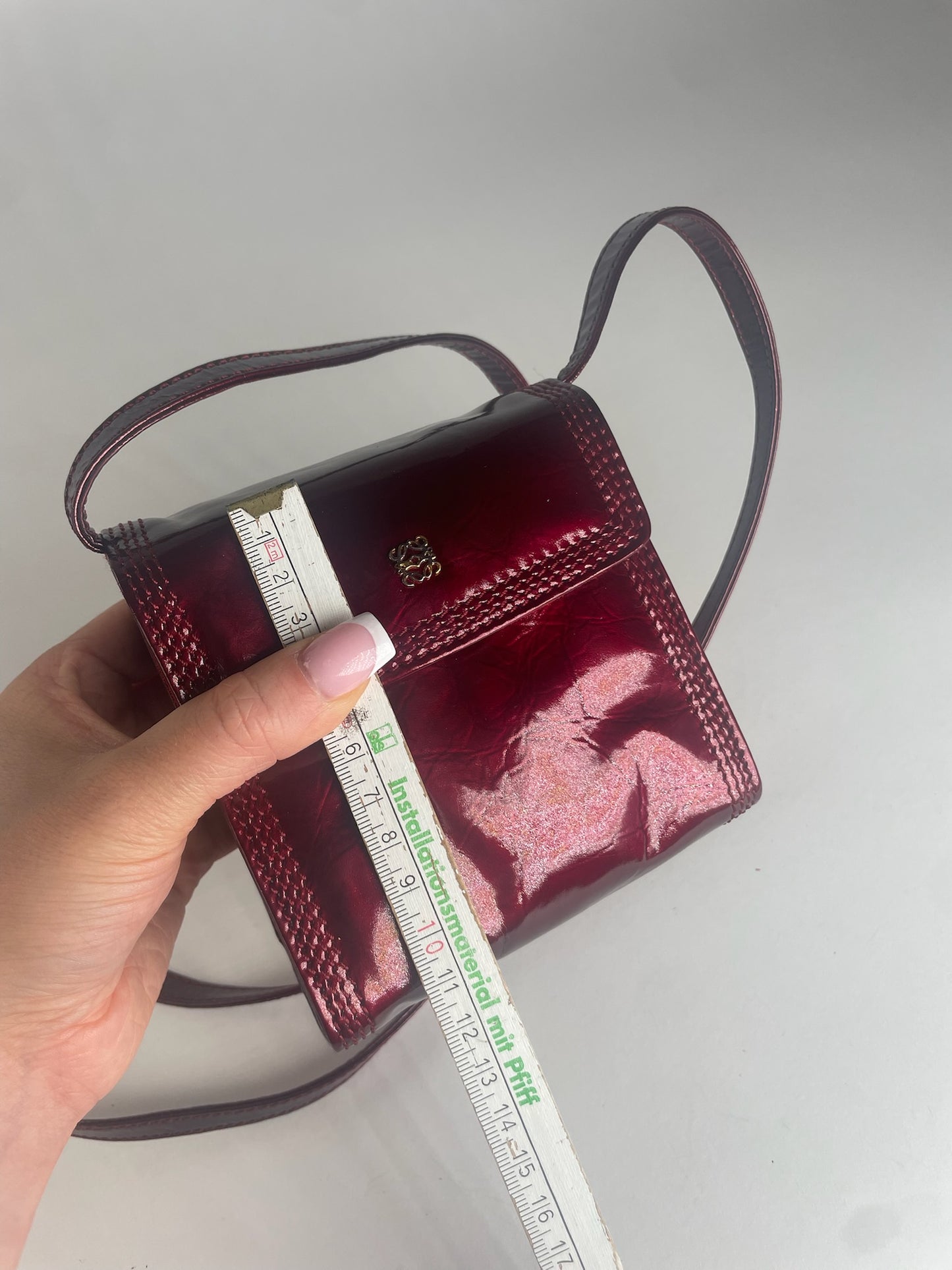 Vintage Loewe Madrid Patent Leather Crossbody Bag Purple