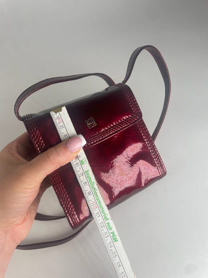 Vintage Loewe Madrid Patent Leather Crossbody Bag Purple