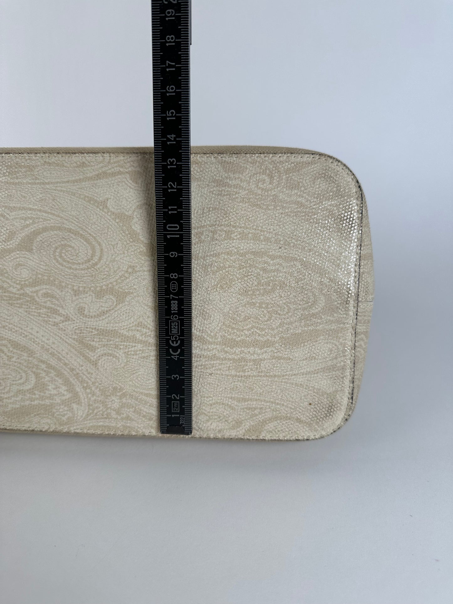 Vintage Etro Paisley Canvas Tote Bag Cream
