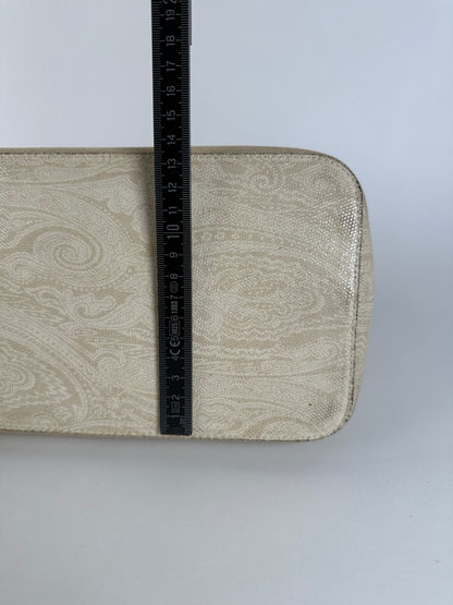 Vintage Etro Paisley Canvas Tote Bag Cream