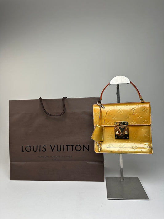 Vintage Louis Vuitton Vernis Leather Handbag Yellow