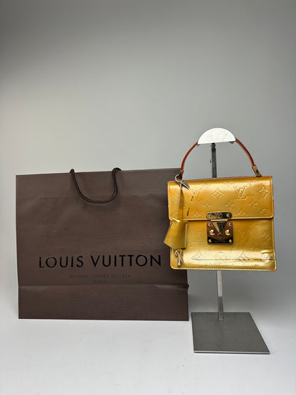 Vintage Louis Vuitton Vernis Leather Handbag Yellow