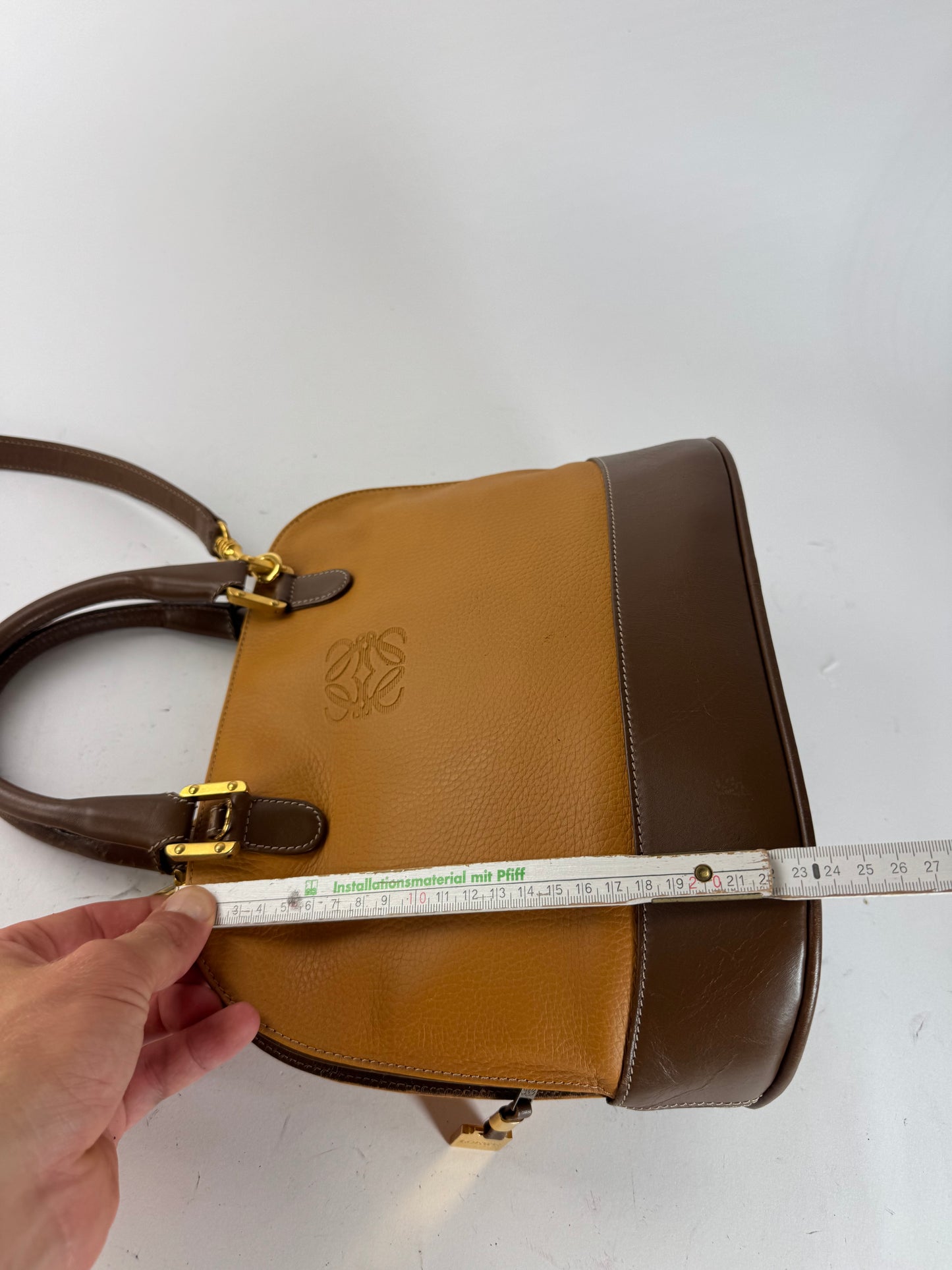 Sac vintage en cuir Loewe 2 voies orange marron